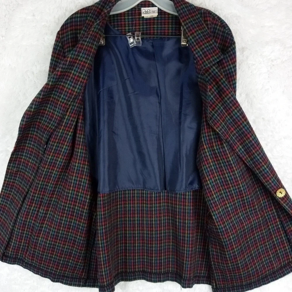 Vintage Haband For Her Womens Suit Blazer Jacket Multicolor L Pockets One Button